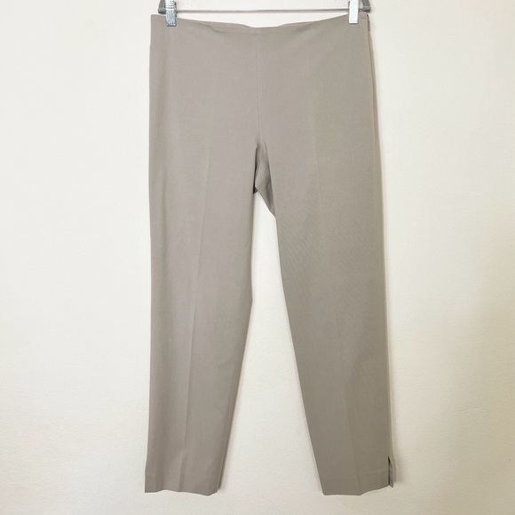 Brunello Cucinelli Side Zip High RiseTapered Leg Tan Pants 8 Cotton Stretch